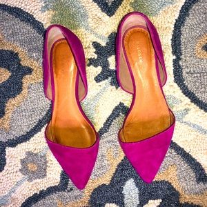 Bright Pink Pointed Toe Flats